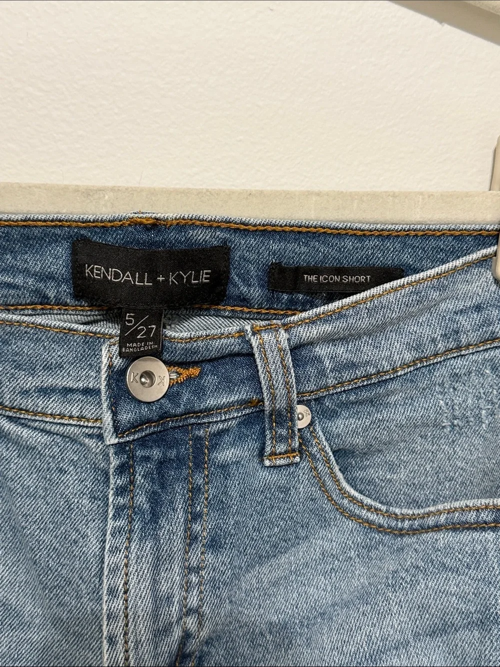 Kendall & Kylie Light Blue Distressed Denim Shorts - Picture 2 of 4